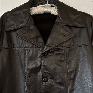 Unbranded Men’s Vintage Leather Coat 60-70s Jacket Excel Cond Sz 40 Zip Lining